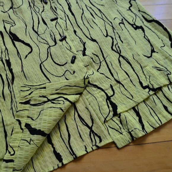 Ali Miles Womens Blouse L Layered Artsy Boho Bohemian Whimsigoth Crepe Flowy - Picture 7 of 12